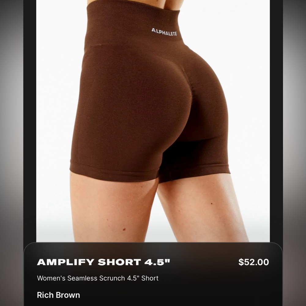 Alphalete brown Amplify shorts